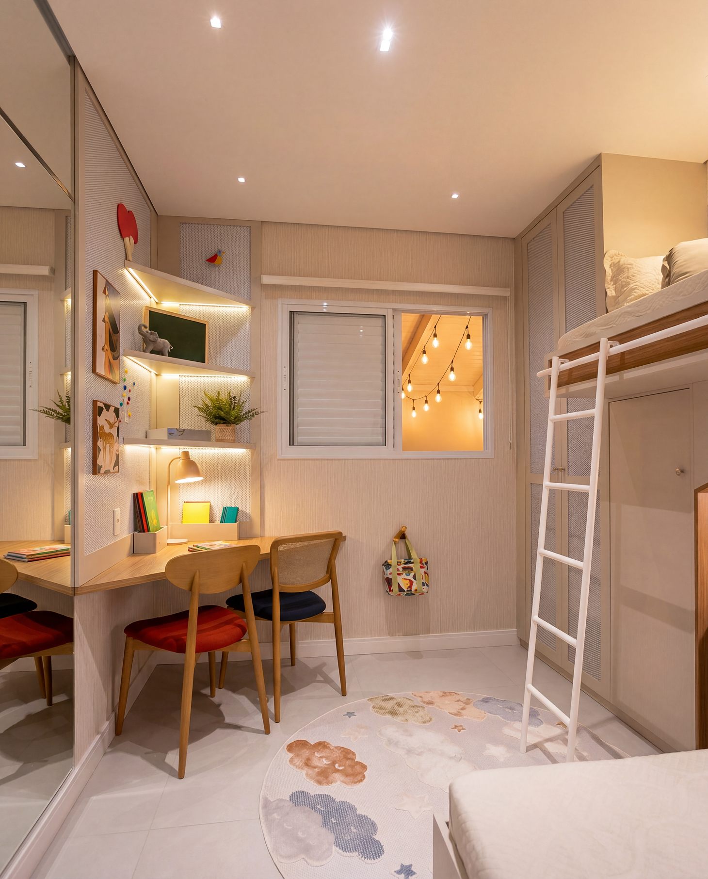 Quarto infantil decorado do apartamento Bella Vida Graminha