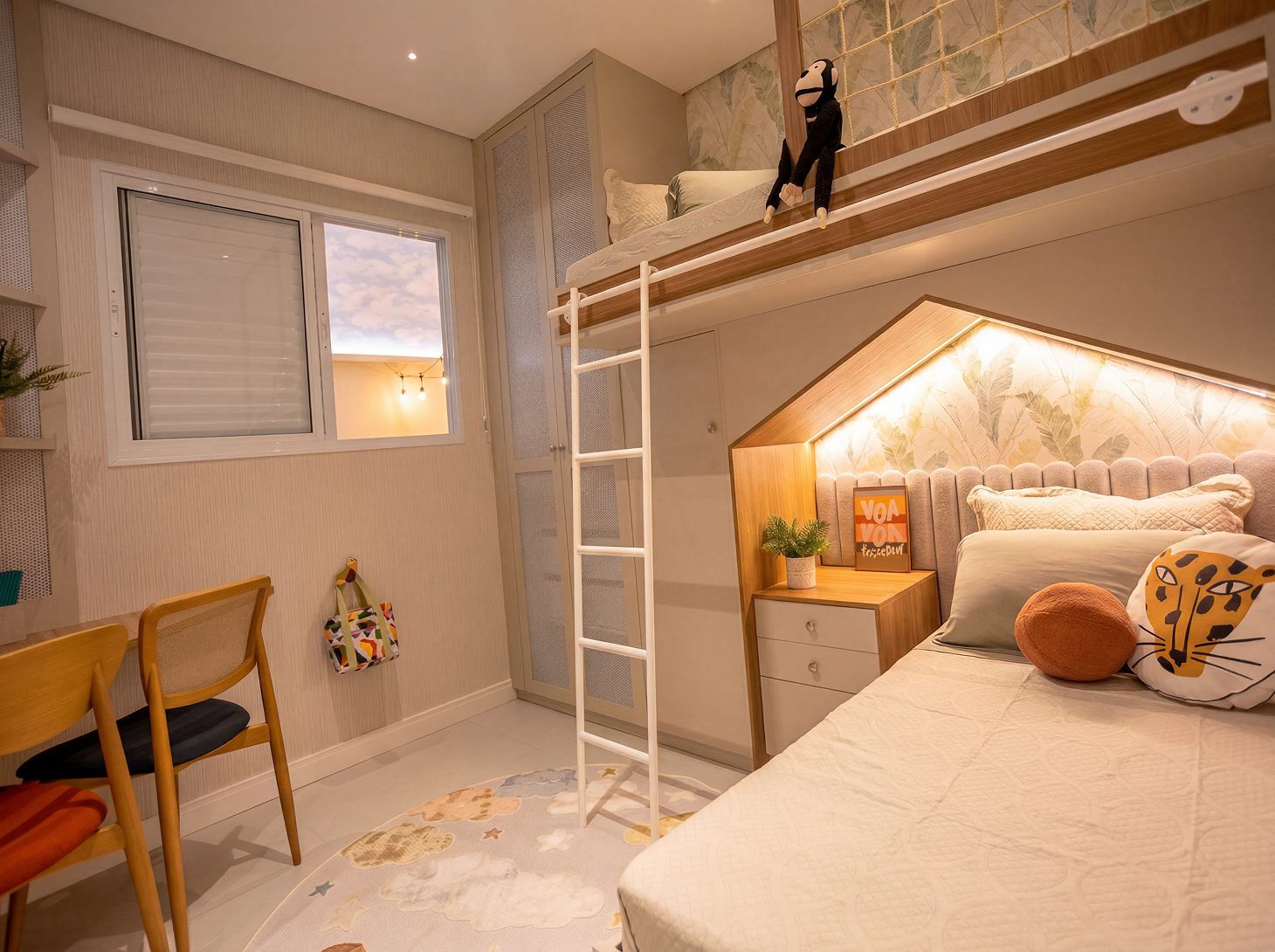 Quarto infantil decorado do apartamento Bella Vida Graminha