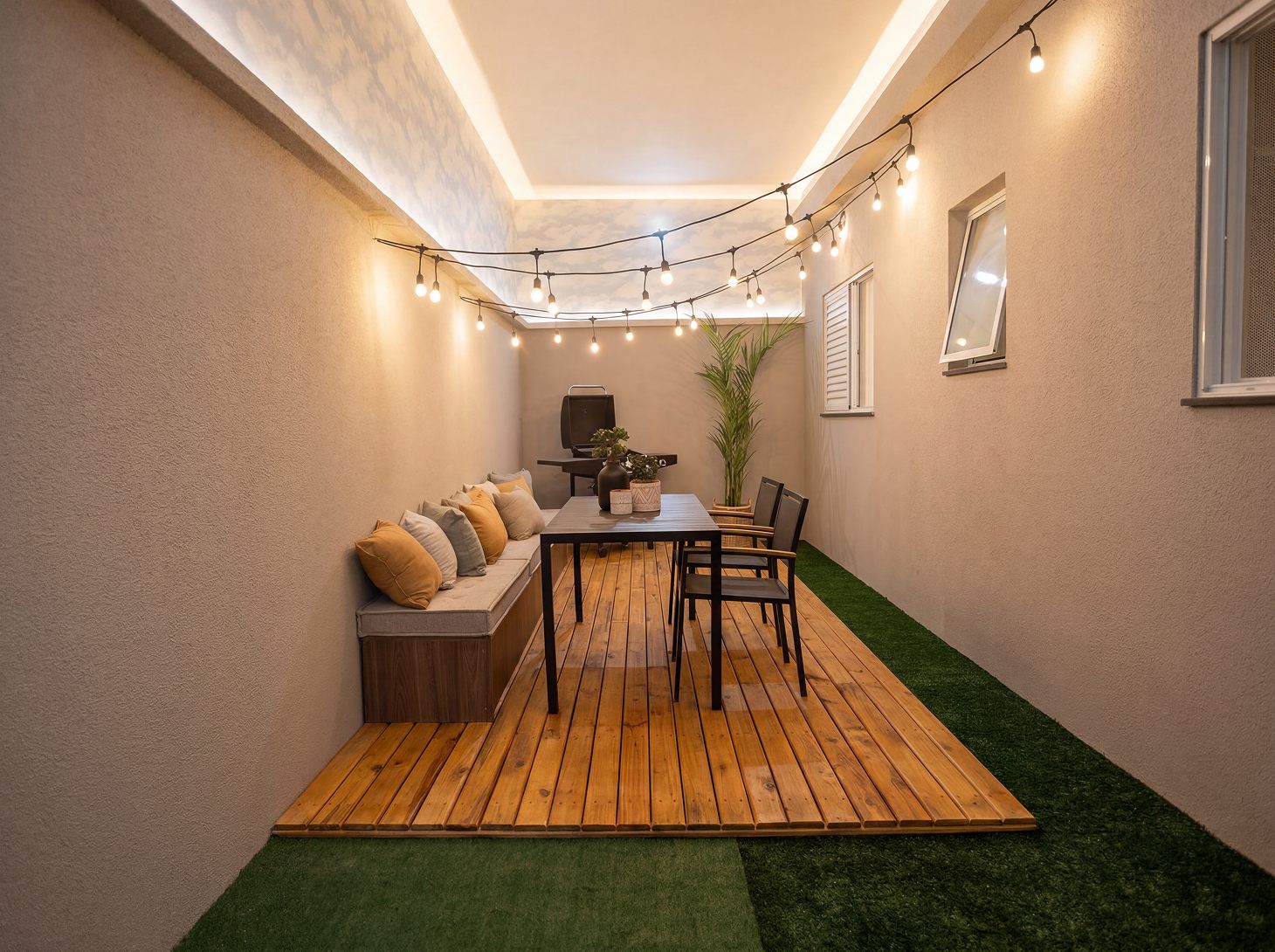 Varanda gourmet decorada do apartamento Bella Vida Graminha