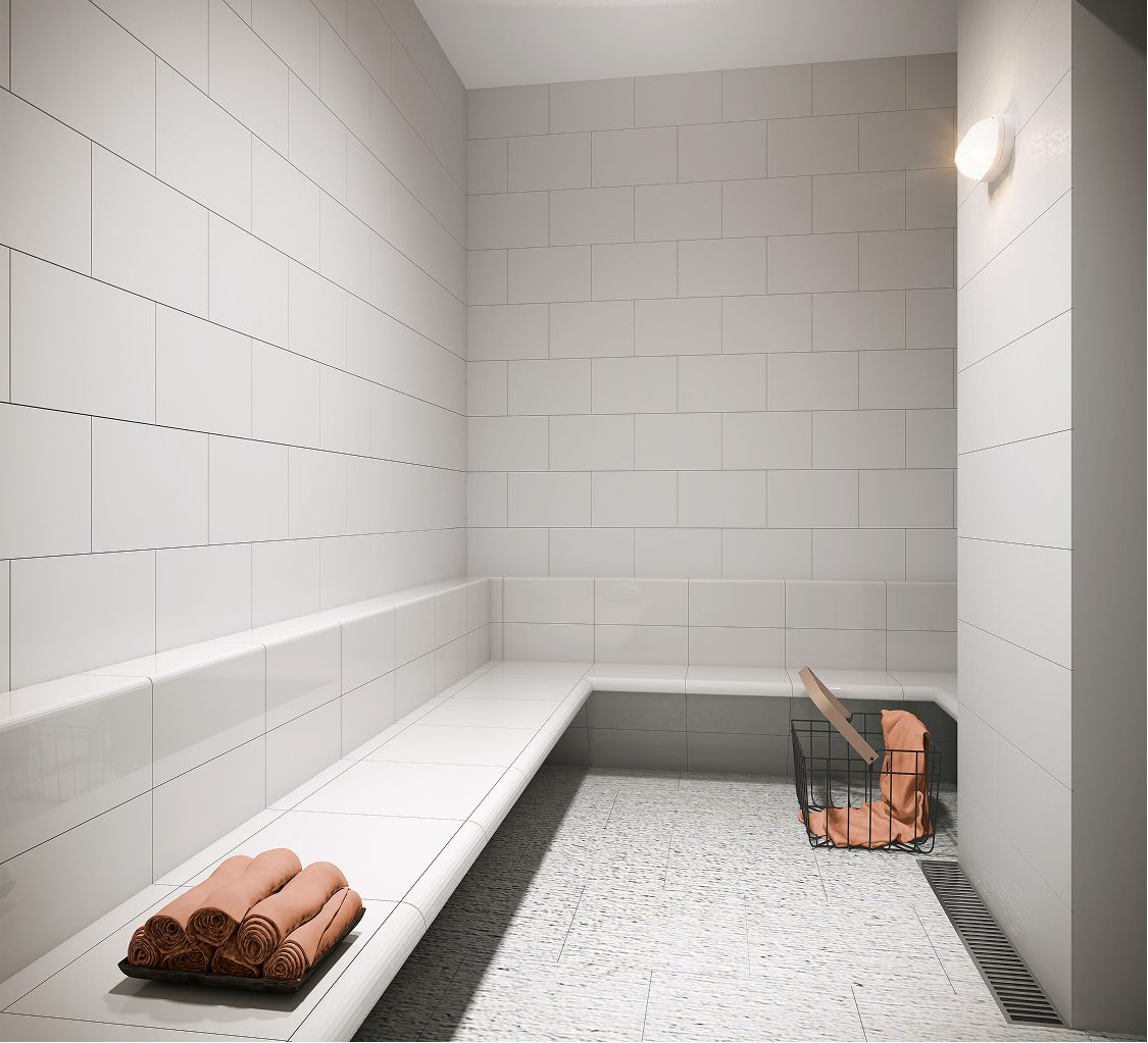 Sauna úmida do condomínio Bella Vida Graminha